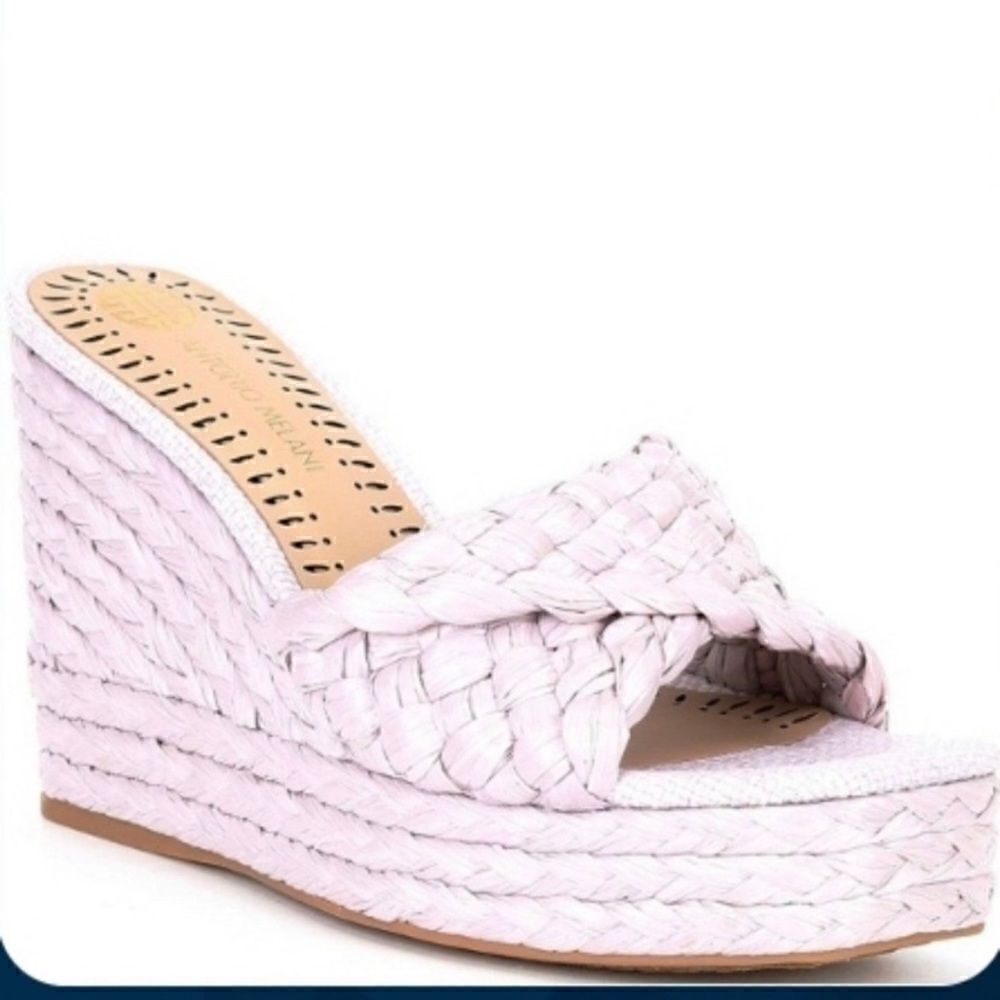 NWOB Antonio Melani Magee Braided Raffia Wedges